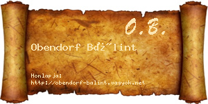 Obendorf Bálint névjegykártya